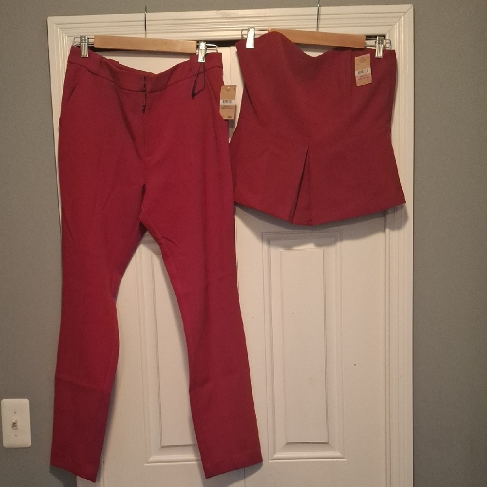 RACHEL Rachel Roy Red Skinny Pants & Jumpsuit Set